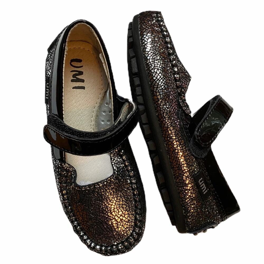 UMI Moraine Print Metallic Mary Jane Kids Sz 25 (8.5)